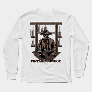 Vintage Skull Cowboy #4 Long Sleeve T-Shirt